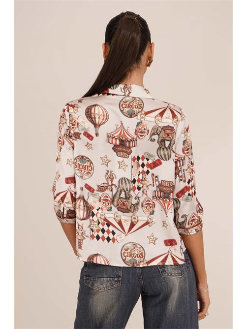 Camicia in raso fantasia Il The' Delle 5 | 56ST SPOONCIRCUS AVORIO